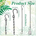 Benvo Hanging Plant Chains Flower Pot Hangers with Clips and Hooks 3 Point Replacement Chain Holders for Baskets Bird Feeders Planters and Other Ornaments (24.8 inch Long)