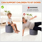 Pouf Ottoman Foot Rest, Comfortable & Soft, Round Footstool for Living Room, Bedroom, Office, Room Decoration, Corduroy Foot Stool Pouf with Odorless & Anti-Clump Filling, Large Dark Grey
