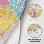 Yellow Pink Blue Spring Pillow Covers 24X24 Inch Set of 2, Modern Dahlia Floral Print Decorative Throw Pillow Covers Outdoor Farmhouse Cushion Case for Home Couch Sofa Bed Decoration