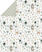 Whimsical Animals Baby Blankets for Girl Boy Cute Animals Spring Soft Mink Dotted Backing Double Layer Swaddle Blanket Bear Deer Bunny Rainbow Greenery Bed Throw for Infant Toddler Nursery 30x40