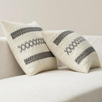 MIULEE Set of 2 Gray Boho Decorative Lumbar Pillow Covers 12x20 Inch Farmhouse Rustic Couch Throw Pillows Modern Cotton Cushion Covers Retro Cute Macrame Woven Spring Home Decor for Bed Sofa Chair