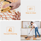 KIMODE Kitchen Mats for Floor Anti Fatigue, 17"x47"+17"x29" Dahlia Floral Kitchen Floor Mats,Farmhouse Kitchen Rugs Non Slip Cushioned, Comfort Standing Desk Mat for Sink, Laundry, Desk Orange