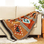 Homesy Boho Throw Blankets Southwestern Bed Throws Cover Reversible Green Aztec Southwest Blanket for Couch Chair Sofa Home Outdoor Beach Car Tent Travel Camping 51"x63"