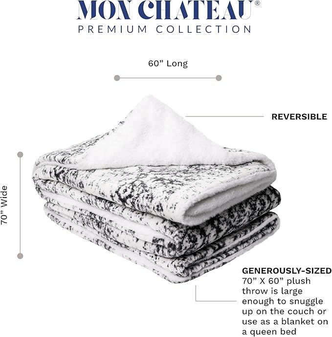 Mon Chateau 60" x 70" Serenity Flannel Throw Blanket, Abstract Print Soft Blanket for Queen-Size Bed, Couch, or Sofa, Cozy Home Decor and Stylish Living Room Comfort, Dreamscape