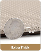 Color&Geometry Anti Fatigue Cushion Padded Kitchen Mat for Floor - 17x29+17x59,Easy Clean, Water & Oil Proof, Anti Slip, Foam Rubber Runner Rug for Front Sink Comfort Standing,Dark Beige Set of 2