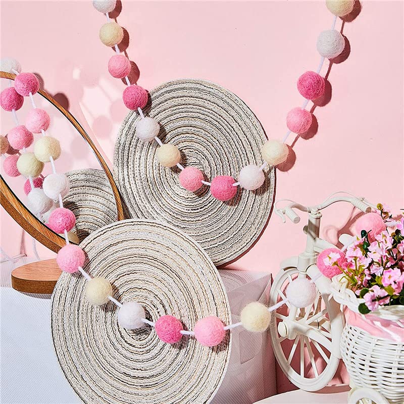 3PCS/Set Boho Tassel Garland,BetterJonny Boho Tassel Garland Wall Hanging Decor Pastel Banner with Wood Beads and 2Pcs Pom Pom Felt Ball for Home and Outdoor Decor - color: Style -1
