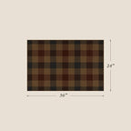 JTJ 2x3 Vintage Door Mats Indoor Entrance - Easy Jute Fall Rugs, Balcony, Kitchen, Mudroom, Washable Earthy Brown and Red Checkered Elegence Décor