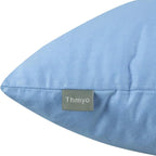 Thmyo 4-Pack 100% Cotton Comfortable Solid Decorative Throw Pillow Case, Square Cushion Cover Pillowcase Sublimation Blank Pillow Covers DIY Throw Pillowcase for Sofa(24x24 inch/ 60x60cm,Sky Blue)