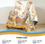 Boho Large Throw Blanket for Bed Couch 60" x 80 "100% Cotton Gauze Fall Blankets Home Decor Soft Lightweight for Sofa Quilt with Floral Butterfly