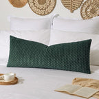 Kevin Textile 14x36 Inch Long Lumbar 1 Pack Boho Decorative Throw Pillow Cover Soft Striped Corduroy Rectangle Cushion Case Farmhouse Color Accent for Living Room Couch Sofa Bed, Army Green