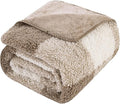 LURKA Checkered Sherpa Fleece Throw Blanket – Soft and Cozy, Medium Weight for All Season, Plush Throw for Couch, Bed & Pets, Khaki, 50x60 Inches