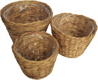 Set of 3 pcs Stylish Seagrass Planter Basket - Natural Water Hyacinth Small Storage - Made of Eco Friendly - Flower Pot Table Decoration - Boho Decor - Gift For Her