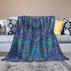 Hippie Bohemian Mandala Throw Blanket Indian Gypsy Abstract Flower Floral Texture Print Blanket for Sofa Bed Couch Chair Or Dorm 40"x50"