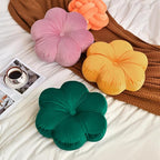 Xuyier Flower Pillow, Flower Shaped Pillow with Velvet for Couch Bed Chair Sofa, Home Decor Floor Seating Cushion Cute Throw Pillows for Living Room Bedroom (15 Inches, Dark Green)
