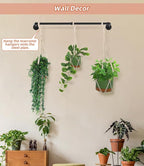 2Pcs Plant Hanging Rod, with 6Pcs Macrame Plant Hangers and 6 Hooks, 32" Plant Hanger Indoor, Hanging Planter for Indoor Plants, Window Wall Ceiling Plant Hanger (POTS & PLANTS NOT INCLUDED)