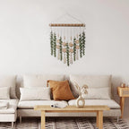Boho Bathroom Decor Artificial Eucalyptus Hanging Wall Decor Fake Greenery Leaves Plants Wicker Ball on 16.5 inch Stick Rustic Farmhouse Natural Bedroom Kitchen Nursery Office Decorations