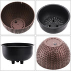Foraineam 10.2 Inches Round Basket Hanging Planter Dual-pots Design Garden Flower Plant Pots Hanging Planter Baskets with Drainer and Chain for Indoor Outdoor Use