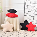 Xiashrk Star Pillow, Decorative Throw Pillows for Bed Couch, 15" Star Shaped Pillow Plush Floor Cushions Room Decor Pillow with Faux Rabbit Fur for Sofa Bedroom Living Room (Red, 19.6" x 19.6")