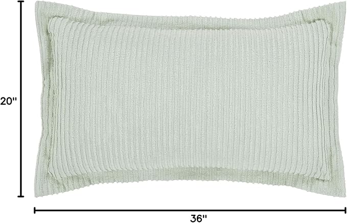 Better Trends Jullian Collection is Super Soft and Light Weight in Bold Stripes Design 100% Cotton Tufted Unique Luxurious Machine Washable Tumble Dry, King Sham, Sage