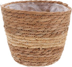 Wicker Planters for Indoor Plants Handwoven Seagrass Plant Basket with Liner Decorative Rattan Flower Pot 6X7 Inches