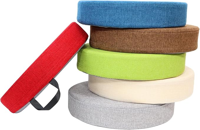 6 Pcs Flexible Floor Cushion for Classroom, Floor Cushions Easy to Clean and Carry,16''x16''x2'' Soft Cushion for Learning Sitting Daycare School Chair Yoga and Meditation (Linen)