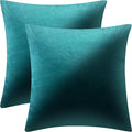 2 Pack 18x18 Pillow Cover Velvet Pillow Covers, Square Throw Pillow Covers for Living Room Decorations Throw Pillow Case, Throw Pillow Cover Cushion Cover for Sofa Bedroom Car, Teal Velvet