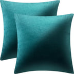 2 Pack 22x22 Pillow Cover Velvet Pillow Covers, Square Throw Pillow Covers for Living Room Decorations Throw Pillow Case, Throw Pillow Cover Cushion Cover for Sofa Bedroom Car, Teal Velvet