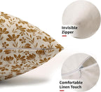 Mustard Yellow Floral Pillow Covers 12x20 Set of 2 Vintage Rustic Old Style Cute Flower Yellow Cream Print Rectangle Decorative Outdoor Pillowcases Farmhouse Throw Cushion Case Couch Sofa Bed Decor
