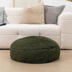 Asuprui Soft Floor Pillow Large Floor Cushion for Sitting Fur Meditation Pillow Premium Yoga Pillow for Living Room Bedroom Balcony Outdoor (Dark Green Floor Pillow with Insert)