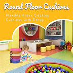 6 Pcs Flexible Floor Cushion for Classroom, Floor Cushions Easy to Clean and Carry,16''x16''x2'' Soft Cushion for Learning Sitting Daycare School Chair Yoga and Meditation (PU Leather)