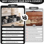 ROOMLIFE Boho Black Couch Covers for 3 Cushion Sofa, Chenille Couch Cover Sectional Sofa Cover for Dog, Washable Furniture Sofa Protector Cover Soft Blanket with Tassel for Living Room, 71 '' X 134''