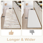 KIMODE Anti Fatigue Kitchen Mats 24"x71", Boho Abstract Kitchen Runner Rugs, Cushioned Non Skid Kitchen Mats for Floor, Comfort Kitchen Floor Mats for Sink Laundry Desk Light Brown
