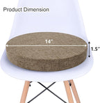 Tromlycs Round Chair Seat Cushion Pad 14 inch for Circle Bistro Chairs Non Slip Foam Cushion Nature Linen