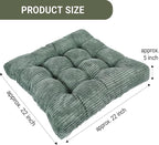 Meditation Floor Pillow Set,Memory Foam Meditation Cushion for Adults Sitting, Large Square Thickened Seat Cushions for Yoga, Tatami Living Room (1, Dark Green)