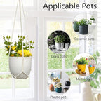 Macrame Plant Hanger 5 Pack Hanging Planters for Indoor Plants for Window,Ceiling Crochet Handmade Hanging Plant Holder Planter Hanging Baskets for Boho Home Decor Set
