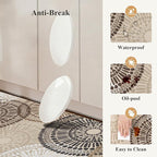 HEBE Cushioned Kitchen Mats for Floor Set of 2, Non Slip Anti Fatigue Kitchen Rugs and Mats, Floral Waterproof Comfort Foam Standing Mat Floor Carpet for Kitchen,Home Office,Sink,Laundry