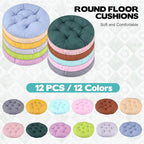 12 Pcs 16 Inch Round Floor Pillows Round Floor Cushions for Kids and Toddlers Flexible Seating Pillows Chair Floor Cushion Reading Cushion for Classroom Home School Playing Supplies(12 Colors)