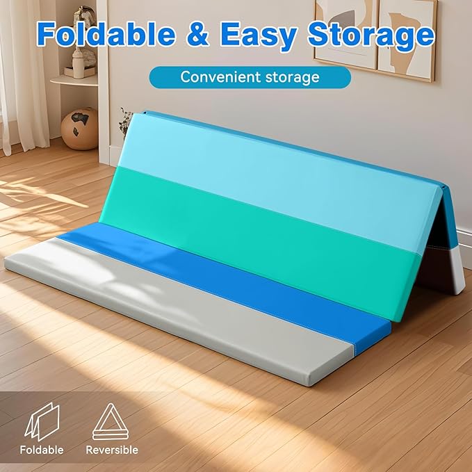 Foam Baby Play Mat: PU Leather Waterproof Kids Trifold Floor Playmat - Large Play Mat for Playpen Fodable Mattress Soft Toddler Mattress Infant Cushion for Preschool