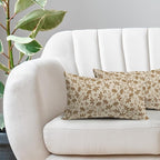 Brown Floral Pillow Covers 12x20 Set of 2 Vintage Rustic Old Style Cute Small Flower Brown Cream Print Decorative Outdoor Pillowcases Farmhouse Throw Cushion Case Decor for Couch Sofa Bed