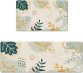 Boho Kitchen Rug Mats for Floor Cushioned Anti Fatigue Green Kitchen Rugs Sets of 2 Botanical Non Slip Waterproof Comfort Memory Foam Standing Floor Mat for Office Laundry Sink Desk