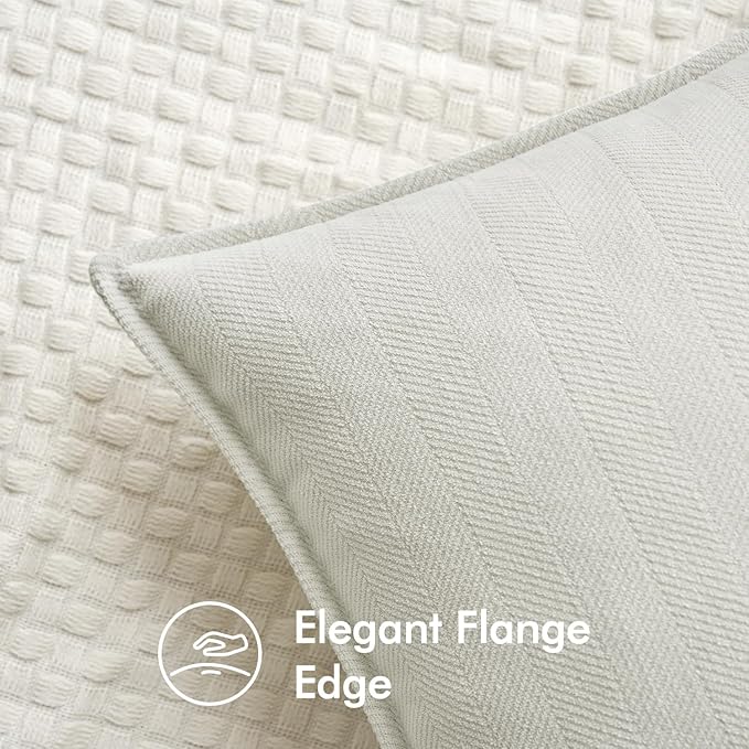MIULEE Pack of 2 Cream Decorative Pillow Covers 26x26 Inch Soft Chenille Luxurious Couch Throw Pillows Farmhouse Cushion Covers Euro Shams with Elegant Design for Sofa Bedroom Spring Home Decor
