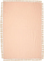 Crane Baby Muslin Swaddle Blanket, Soft Cotton Lightweight Nursery and Stroller Blanket for Baby Boys & Girls, Desert Rose, 30" x 40"