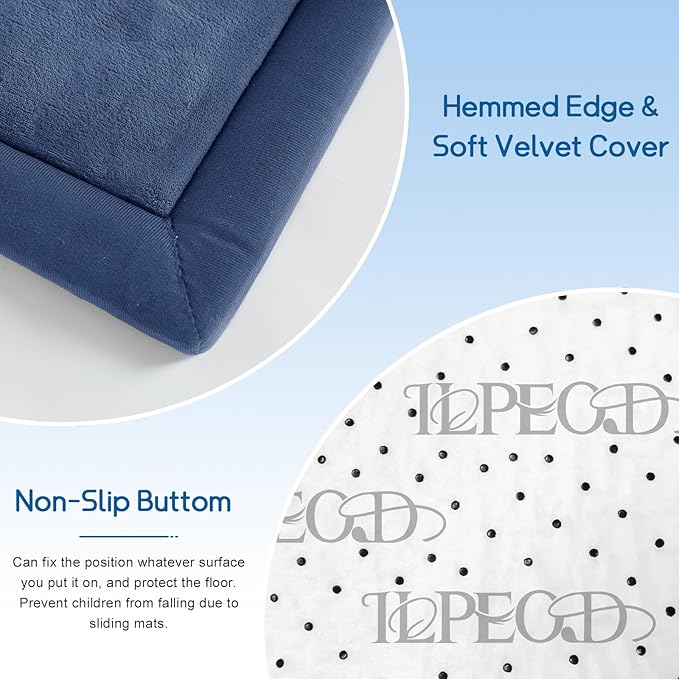 Baby Play Mat for Floor Nursery Rug Muscle Mat Area Rug Playroom Rug 59"x79" Playpen Mat Memory Foam 1.3" Thick Crawling Mat for Babies,Toddlers, Infants, Kids,Sapphire Blue