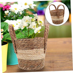 Milisten Woven Plant Basket for Indoor and Outdoor Use Faux Rattan Planter for Decorative Storage Boho Style for Home and Garden Decor