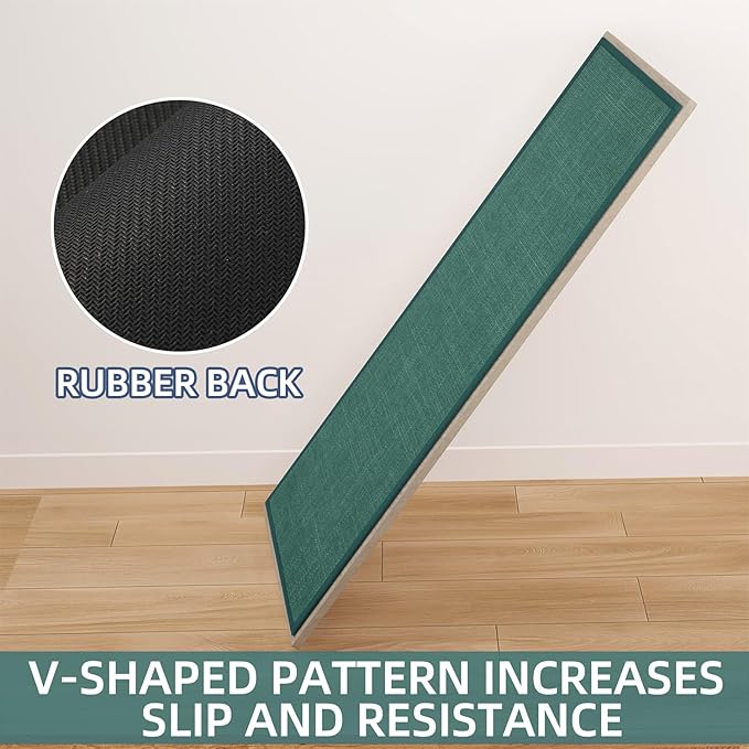 Kitchen Mat Set of 2 PCS, Christmas Cushioned Non Slip Rugs for Kitchen Floor, Absorbent Runner Comfort Standing Mats Washable for Kitchen, Office, Home (Green, 17.3"x47"+17.3"x71")