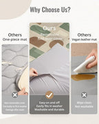 Blissful Diary 1.3" Thick Baby Play Mat, 50x50 Playpen Mat with Removable & Washable Cover, Ultra Soft Crawling Rug for Floor, Foam Cushion & Non-Slip Backing for Kids, Toddlers, Earth Tone Rainbow