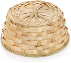 TOPZEA 10 Pack Round Gift Baskets, 8 Inch Natural Bamboo Woven Fruit Basket, Small Wicker Bread Roll Serving Basket, Food Storage Bin Handmade Baskets for Kitchen Restaurant Centerpiece Christmas