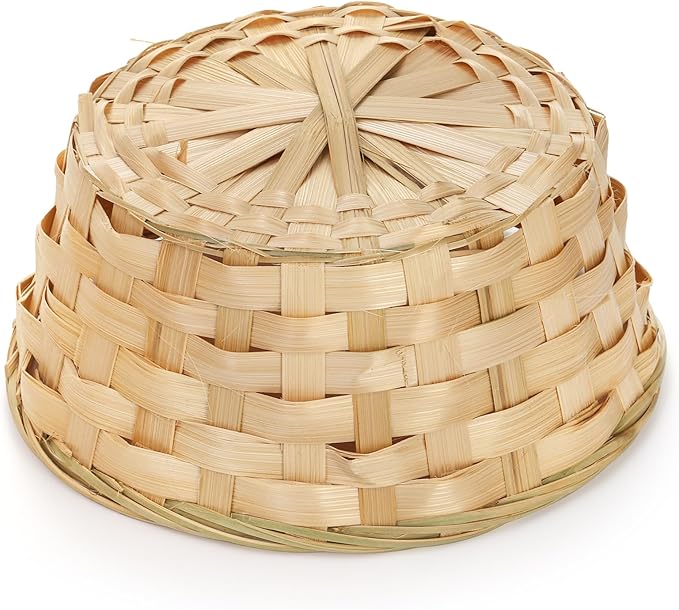 TOPZEA 10 Pack Round Gift Baskets, 8 Inch Natural Bamboo Woven Fruit Basket, Small Wicker Bread Roll Serving Basket, Food Storage Bin Handmade Baskets for Kitchen Restaurant Centerpiece Christmas