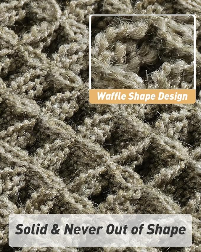 AMOAMI Upgraded Waffle Bath Mat, Super Absorbent Non Slip Bath Mats for Bathroom Floor, Machine Washable Bathroom Rugs with Tassels, Rubber Backed Bathroom Mats, Ultra Soft, 18" x 30", Green