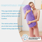 Yoga Bolster Pillow for Restorative & Yin Yoga - Meditation Pillow with Velvet Cover - Rectangular